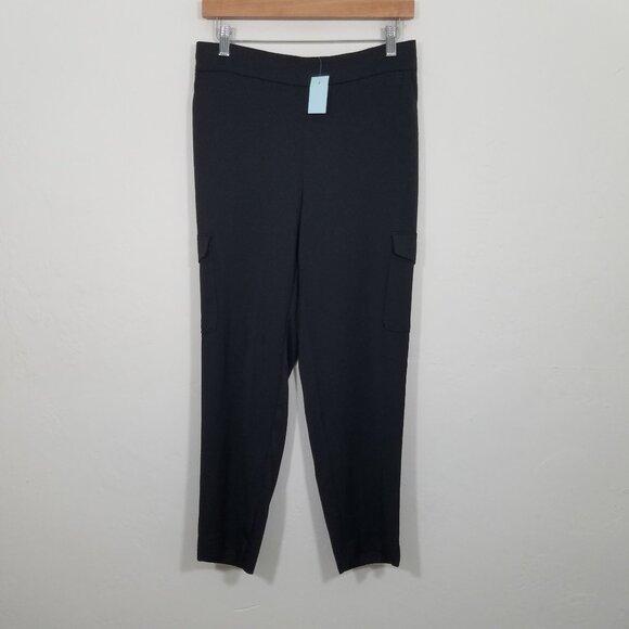 NWT LOFT Petite Cargo Pants Black Size SP - Picture 1 of 7